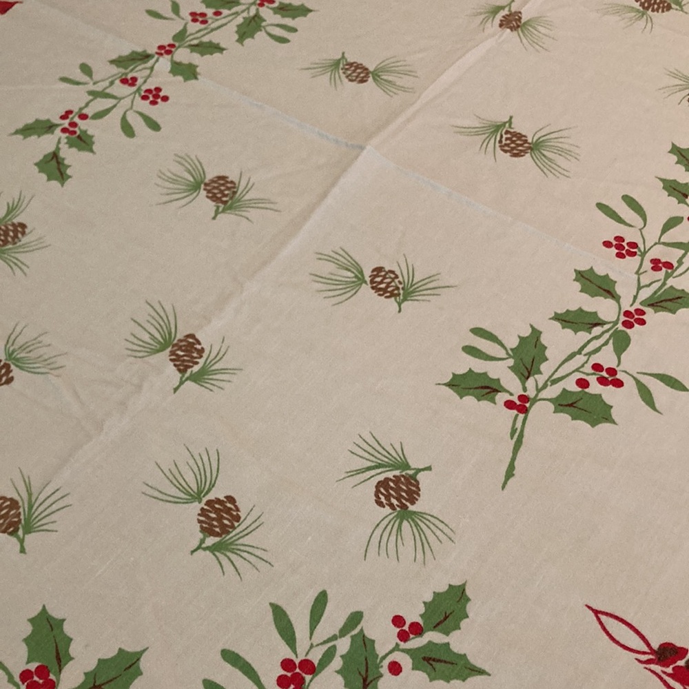 Vintage Christmas Tablecloth. 63” x 57” - Picture 5 of 5